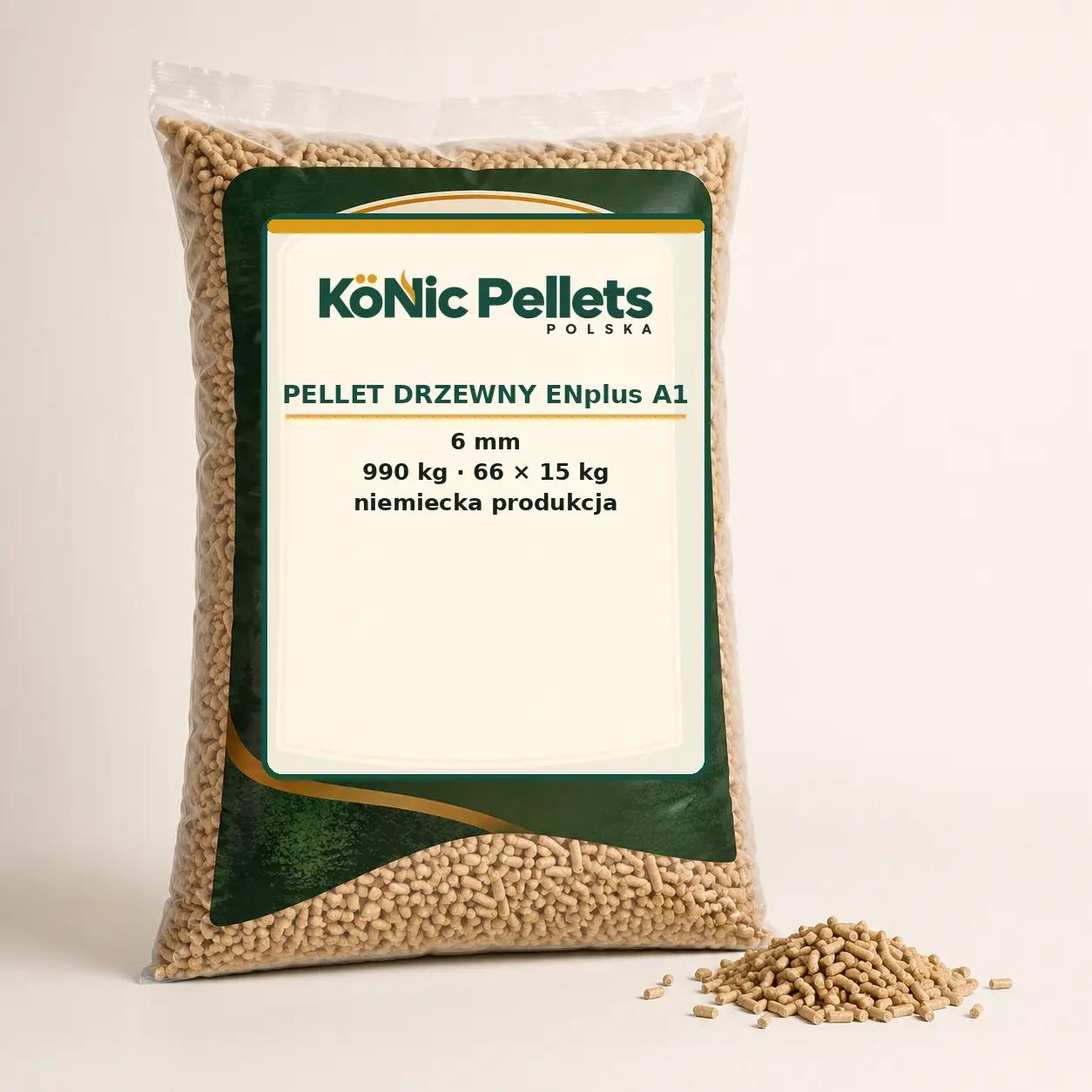 Pellet drzewny ENplus A1 6 mm – worek 15 kg